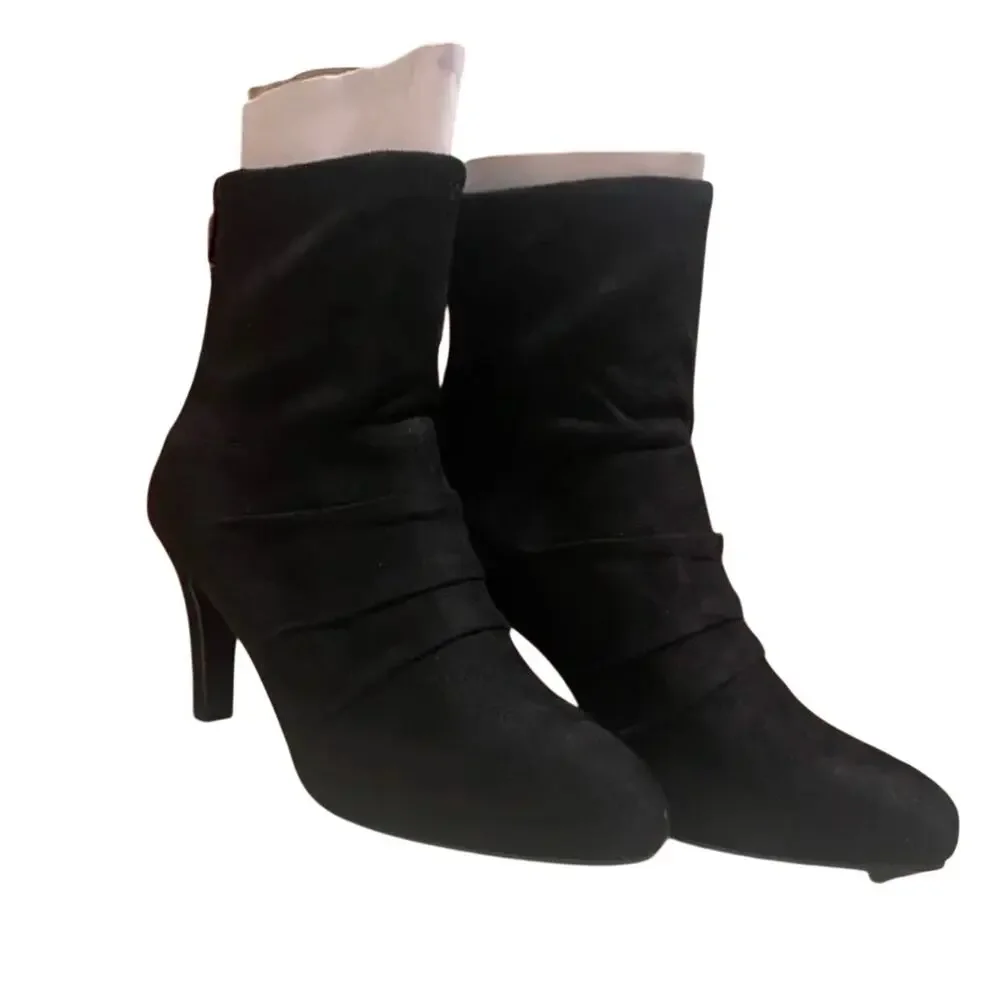 Impo Tamary Heel Boots 6 NWT Black Vegan Suede Ankle Booties Glam Capsule